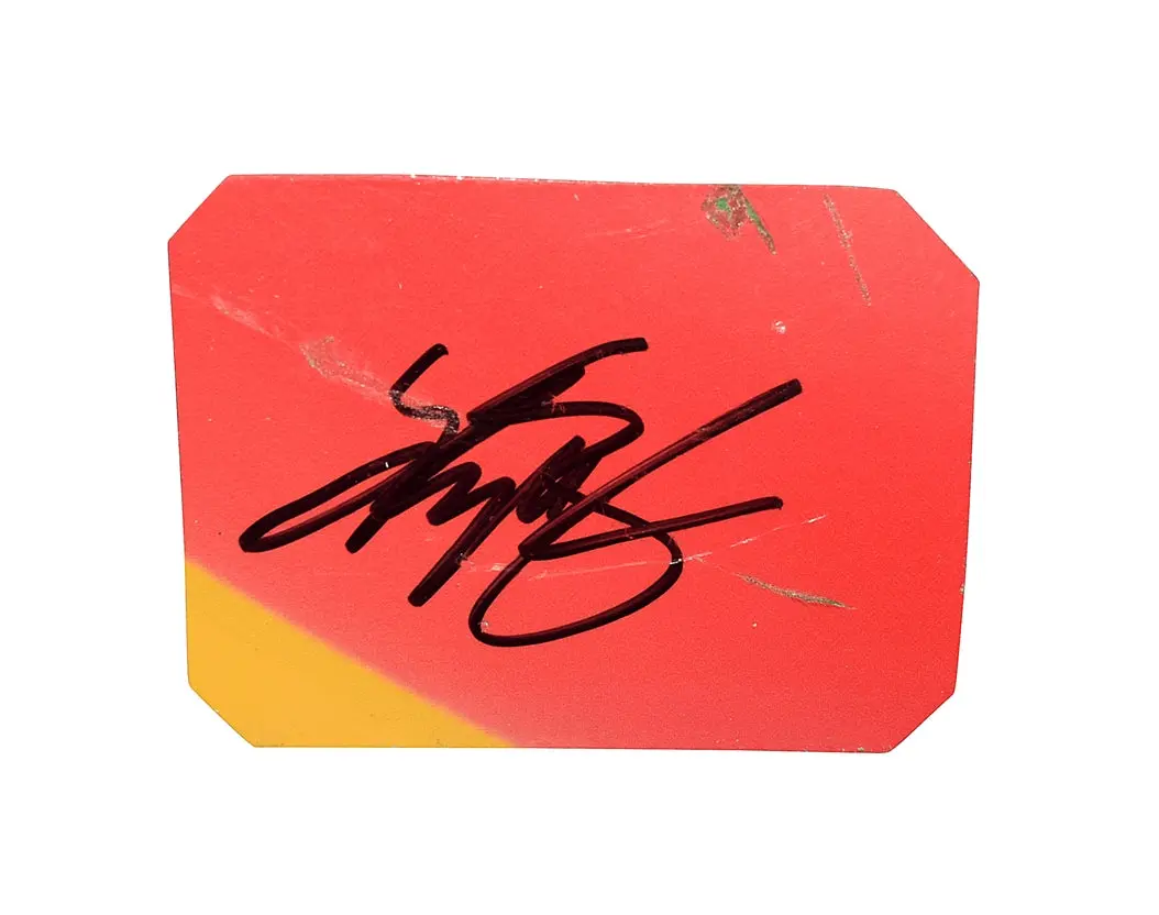 Autographed 2008 Kyle Busch #18 M&M's Racing Race Used Sheet Metal (Daytona 500 Car) 2-Color Red Piece Signed Nascar Collectible With Coa 1