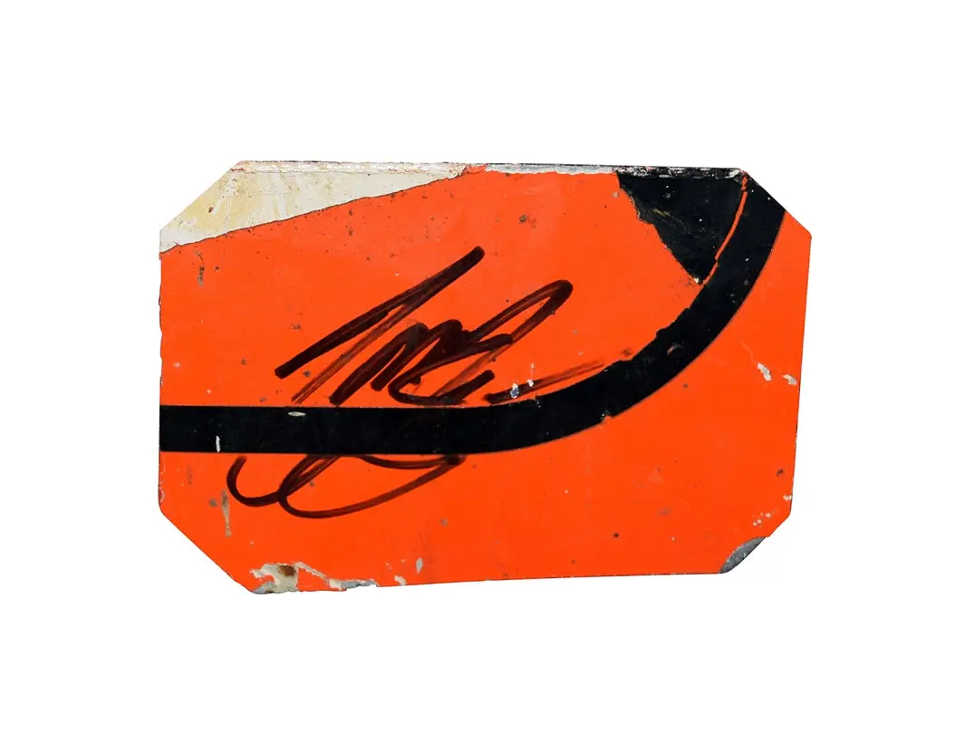 Autographed 2008 Tony Stewart #20 The Home Depot Race Used Sheet Metal (Michigan Speedway) 3-Color Jgr Piece Signed Nascar Collectible With Coa 1