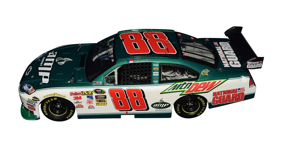 Autographed 2010 Dale Earnhardt Jr. #88 Amp Energy Racing (Hendrick Motorsports) Cot Car Signed Lionel 1/24 Scale Nascar Diecast Car With Coa (#4477 Of Only 6,590 Produced) 2