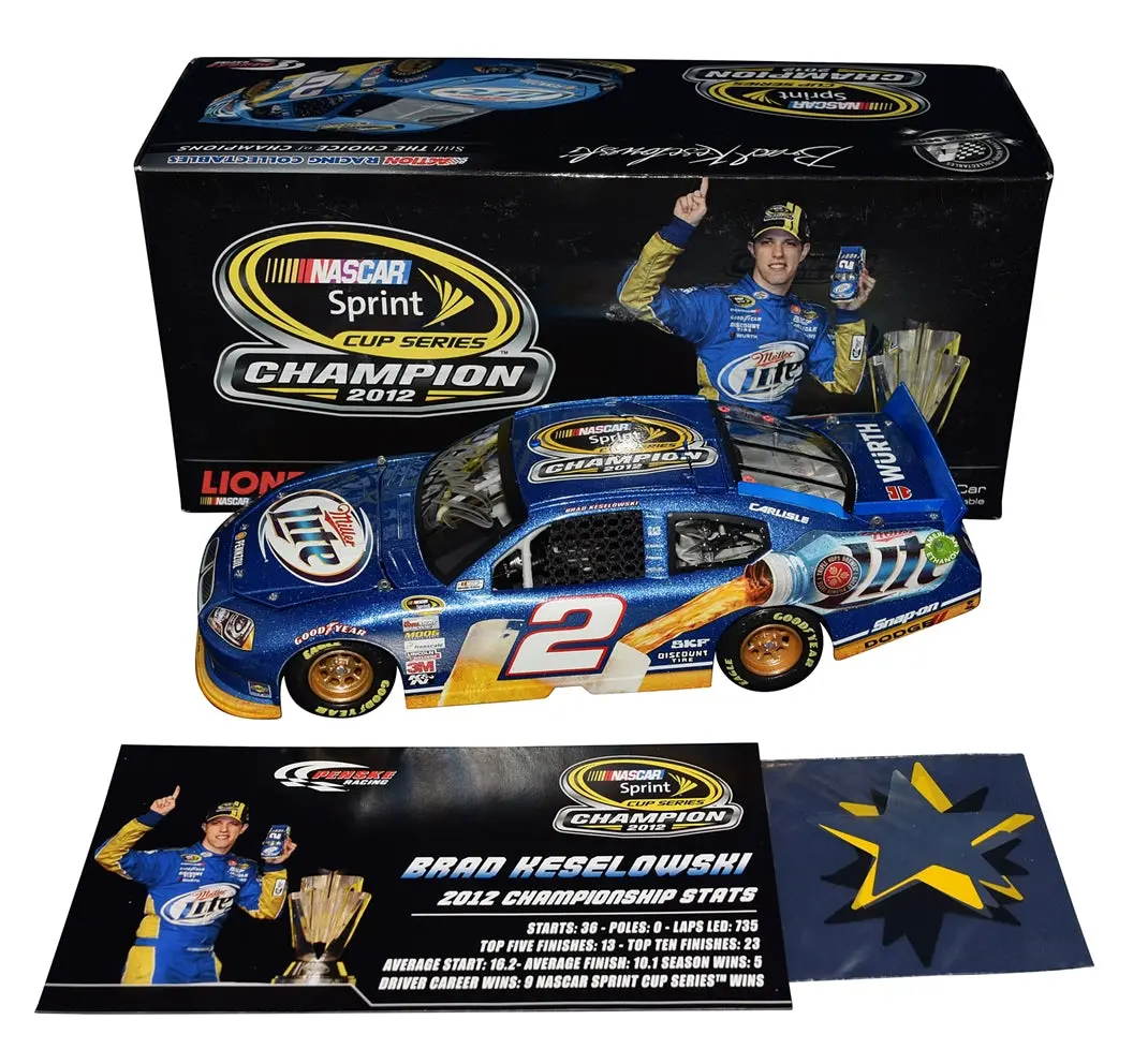 Autographed 2012 Brad Keselowski #2 Miller Lite Nascar Champion (Rare Championship Car With Confetti) Signed Lionel 1/24 Scale Nascar Diecast Car With Coa (1 Of Only 4,697 Produced) 1