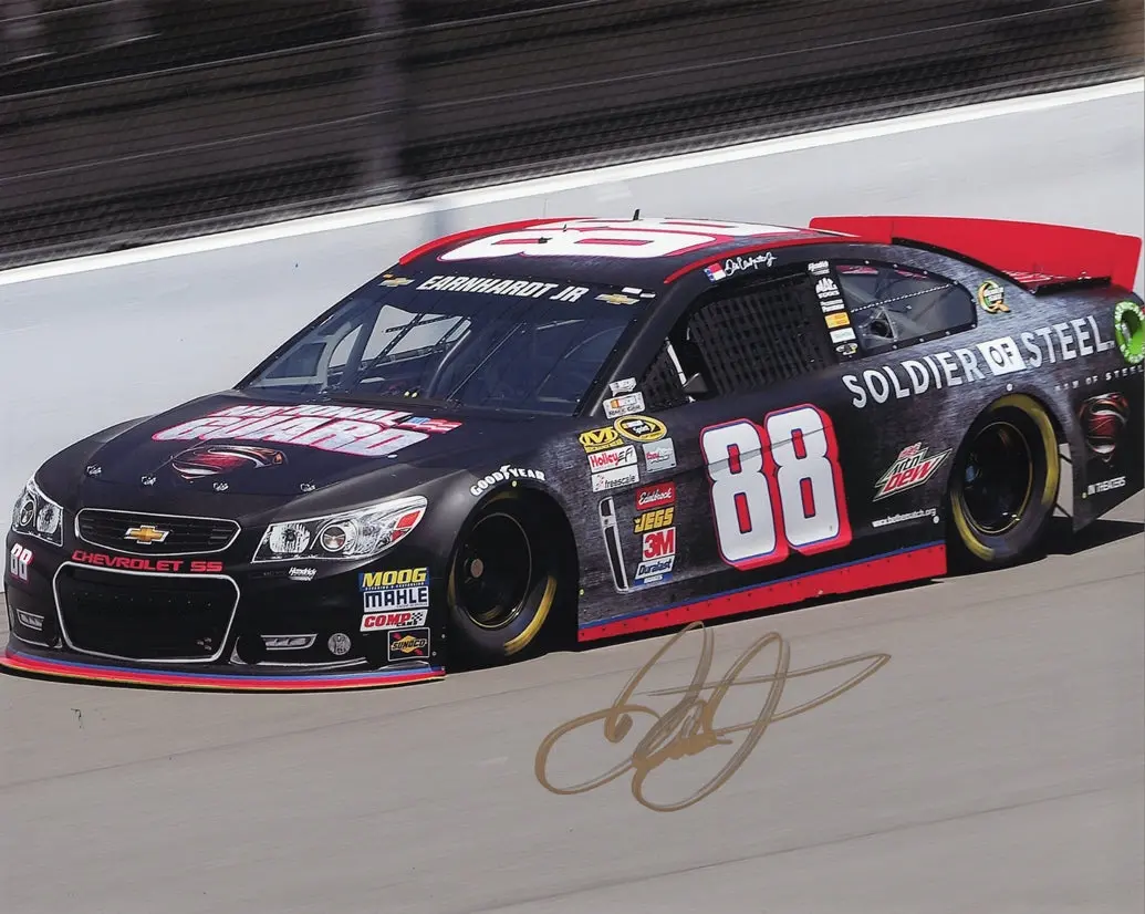 Autographed 2013 Dale Earnhardt Jr. #88 National Guard Superman Soldier Of Steel (Michigan Race) Signed 8X10 Inch Nascar Glossy Photo With Coa 1