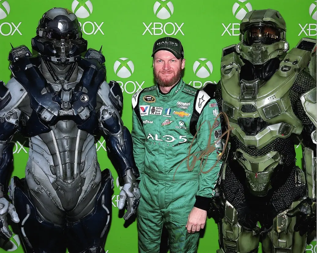Autographed 2015 Dale Earnhardt Jr. #88 Halo 5 Guardians Racing Master Chief (Xbox Team) Signed 8X10 Inch Nascar Glossy Photo With Coa 1