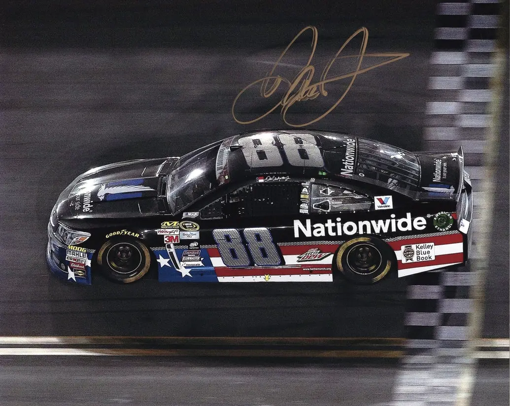 Autographed 2015 Dale Earnhardt Jr. #88 National Guard Patriotic Daytona Night Race Signed 8X10 Inch Nascar Glossy Photo With Coa 1
