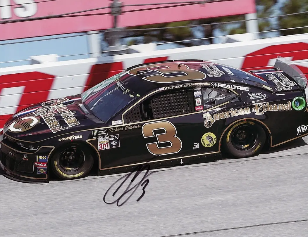 Autographed 2019 Austin Dillon #3 American Ethanol Racing Darlington Throwback Car Signed 9X11 Inch Nascar Glossy Photo With Coa 1