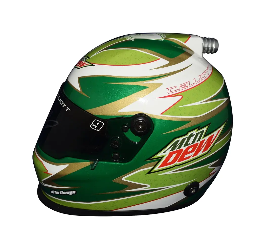 Autographed 2019 Chase Elliott #9 Mountain Dew Racing (Hendrick Motorsports) Monster Cup Series Signed Nascar Collectible 1/2 Scale Replica Mini Helmet With Coa 1