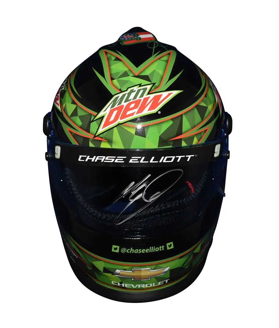 Autographed 2020 Chase Elliott #9 Mountain Dew Racing (Rstar Design) Rare Signed Nascar Collectible Replica 1/2 Scale Mini Helmet With Coa 2