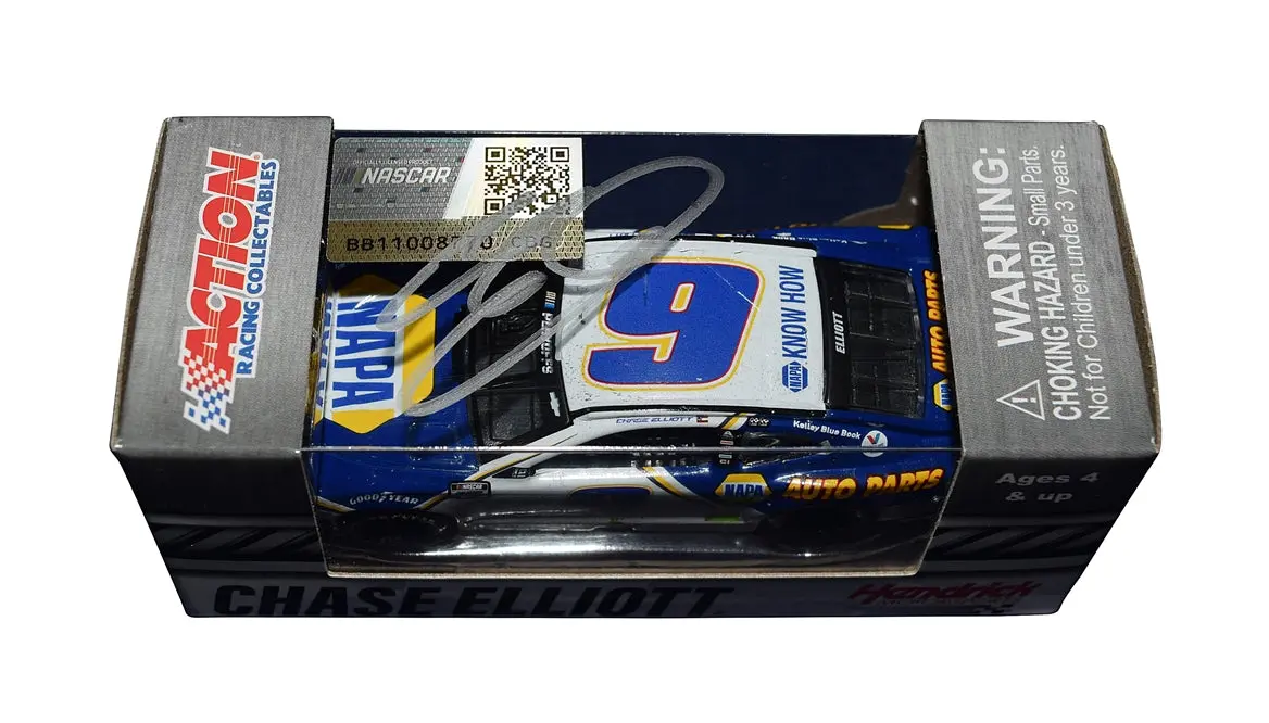 Autographed 2020 Chase Elliott #9 Napa Racing Charlotte Roval Win (Raced Version) Signed Action 1/64 Scale Nascar Diecast Car With Coa 2