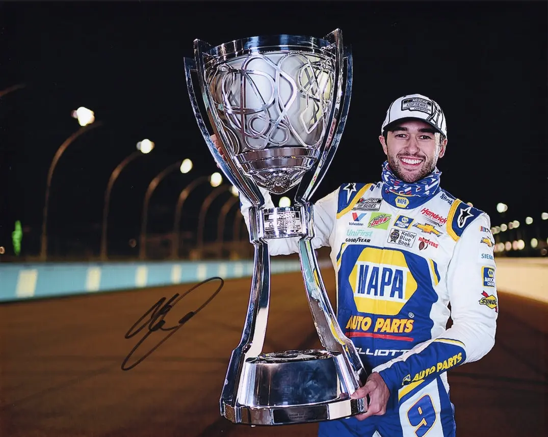 Autographed 2020 Chase Elliott #9 Napa Racing - Nascar Champion (Trophy) Phoenix Signed 8X10 Inch Nascar Glossy Photo With Coa 1