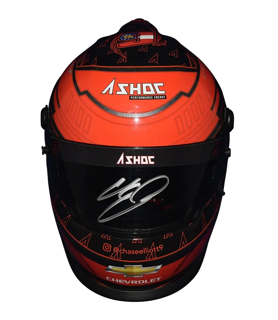 Autographed 2021 Chase Elliott #9 Ashoc Energy Racing (Hendrick Motorsports) Signed Official Nascar Replica 1/2 Scale Mini Helmet With Coa 2