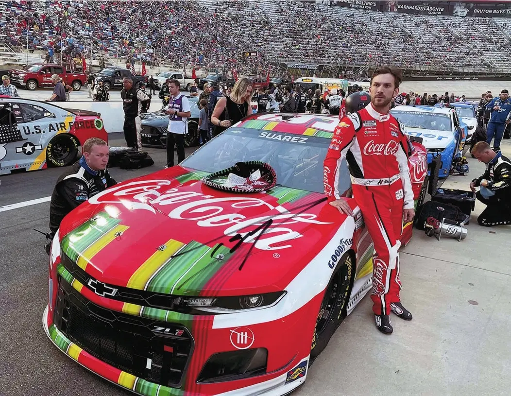 Autographed 2021 Daniel Suarez #99 Coca-Cola Racing Bristol Race (Hispanic Heritage Month) Signed 9X11 Inch Nascar Glossy Photo With Coa 1