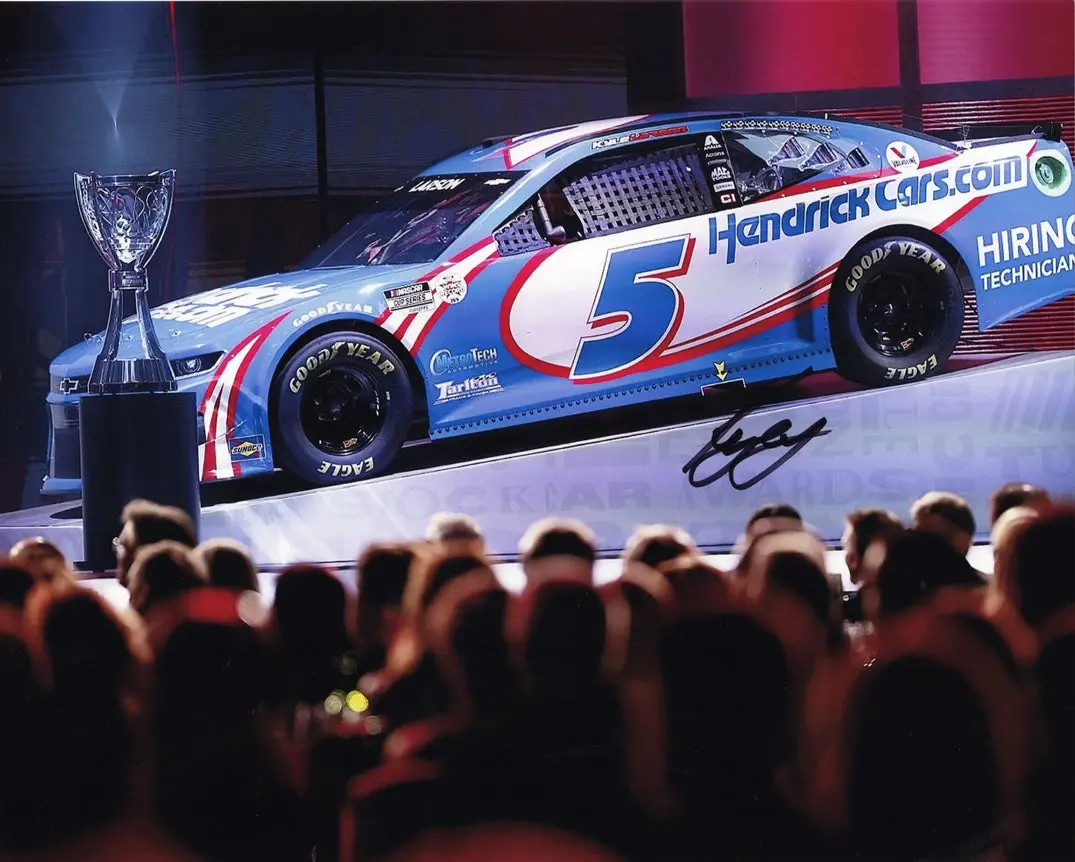 Autographed 2021 Kyle Larson #5 Hendrick Motorsports Nascar Champion (Awards Ceremony) Signed 8X10 Inch Nascar Glossy Photo With Coa 1