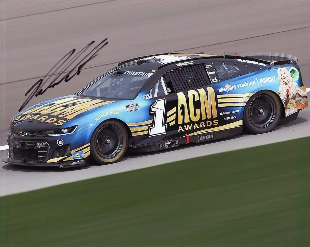 Autographed 2022 Ross Chastain #1 Country Music Nashville Acm Awards (Trackhouse Team) Signed 8X10 Inch Nascar Glossy Photo With Coa 1