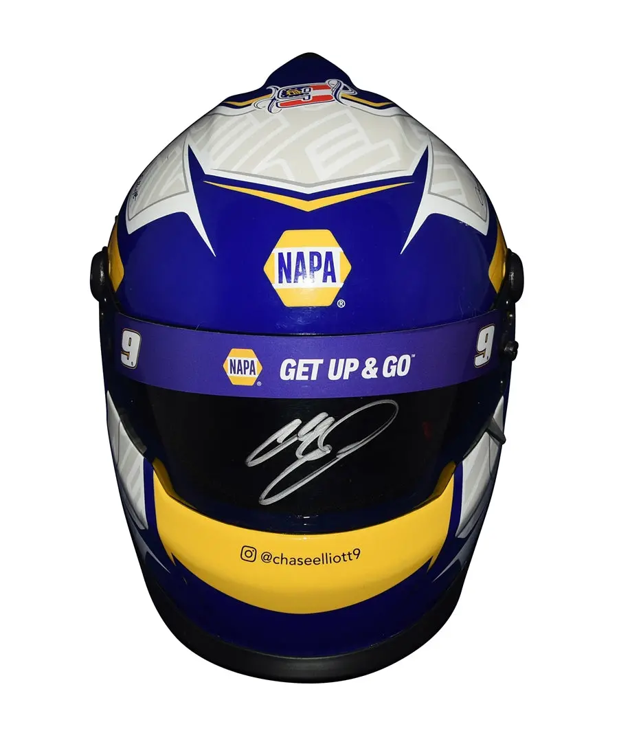 Autographed 2023 Chase Elliott #9 Napa Racing (Hendrick Motorsports) Signed Official Nascar Replica 1/2 Scale Mini Helmet With Coa 2