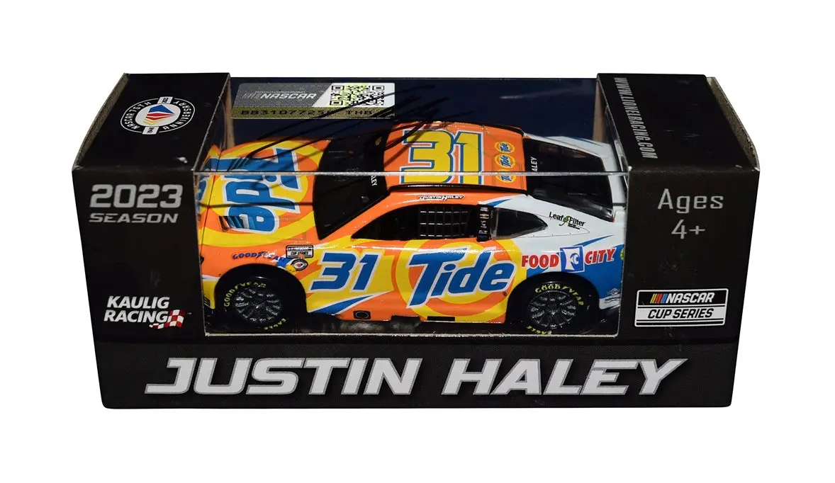 Autographed 2023 Justin Haley #31 Tide Camaro (Kaulig Racing) Nascar Cup Series Signed Action 1/64 Scale Nascar Diecast With Coa 1
