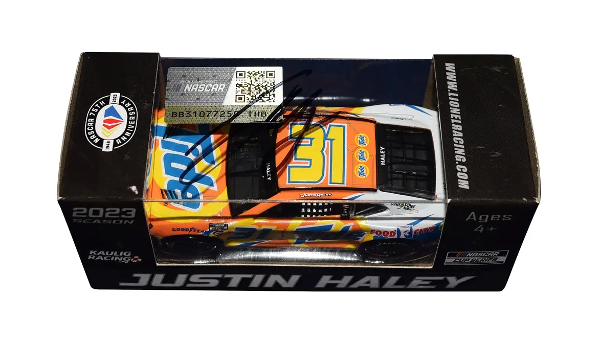 Autographed 2023 Justin Haley #31 Tide Camaro (Kaulig Racing) Nascar Cup Series Signed Action 1/64 Scale Nascar Diecast With Coa 2