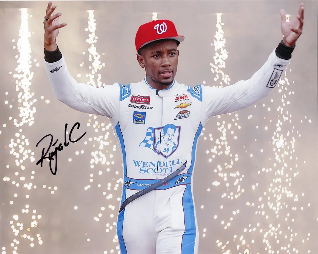 Autographed 2023 Rajah Caruth #24 Wendell Scott Foundation (Craftsman Truck Series) Signed 8X10 Inch Nascar Photo With Coa 1