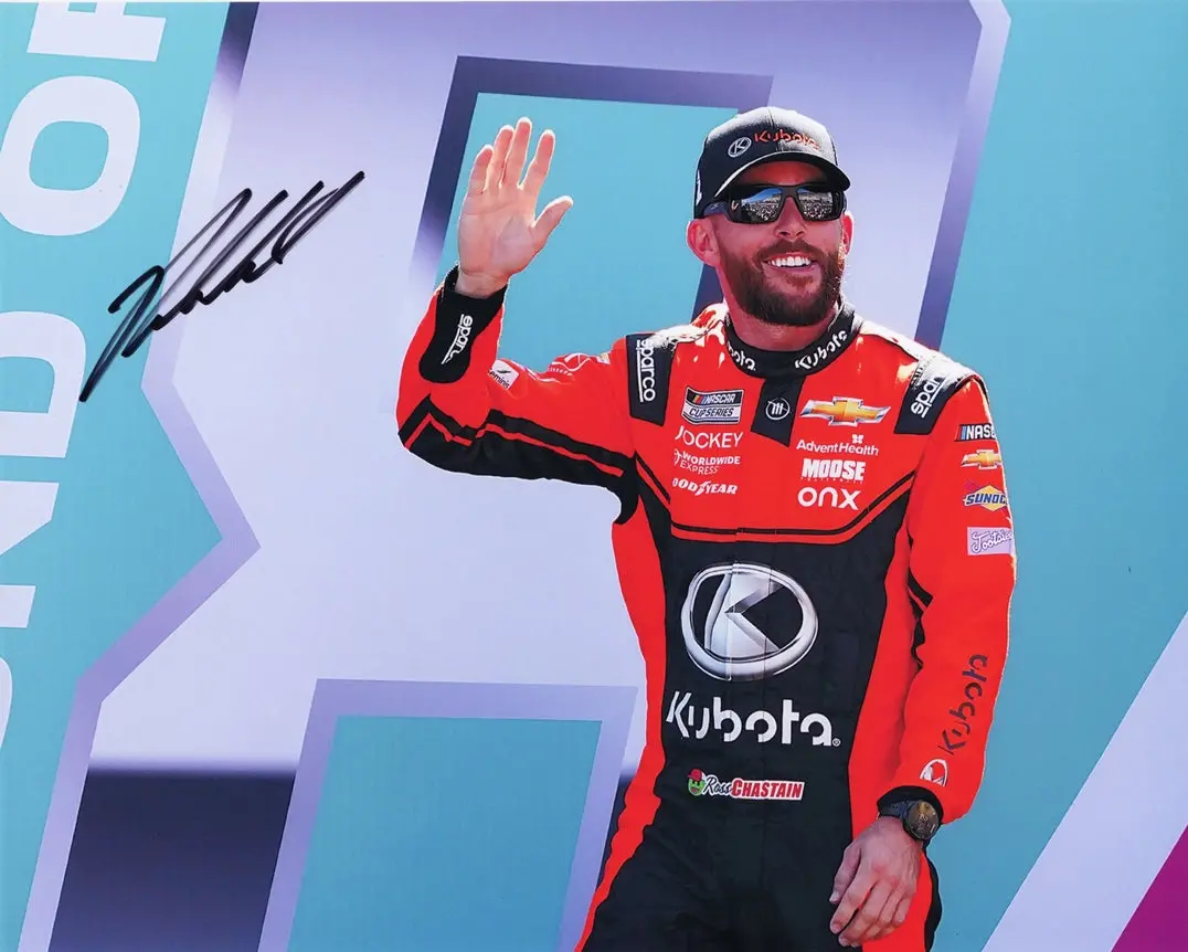 Autographed 2023 Ross Chastain #1 Kubota Racing Driver Introductions (Trackhouse) Signed 8X10 Inch Picture Nascar Glossy Photo With Coa 1