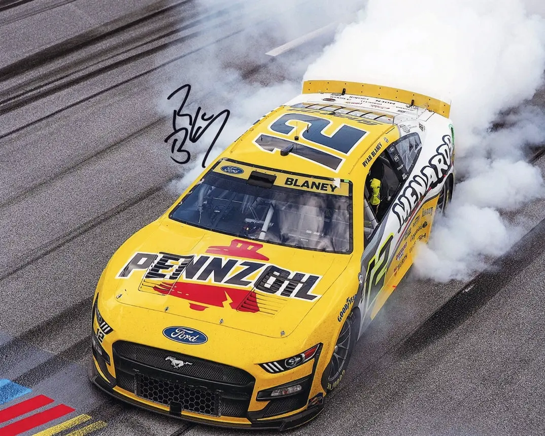 Autographed 2023 Ryan Blaney #12 Menards Racing Talladega Playoff Win (Burnout) Signed 8X10 Inch Picture Nascar Glossy Photo With Coa 1