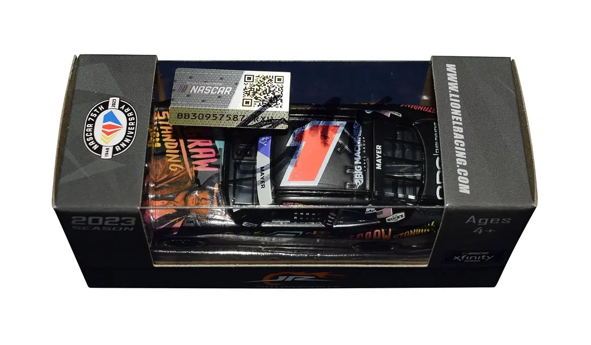 Autographed 2023 Sam Mayer #1 Tim Mcgraw's Standing Room Only (Xfinity Series) Signed Action 1/64 Scale Nascar Diecast Car With Coa 2