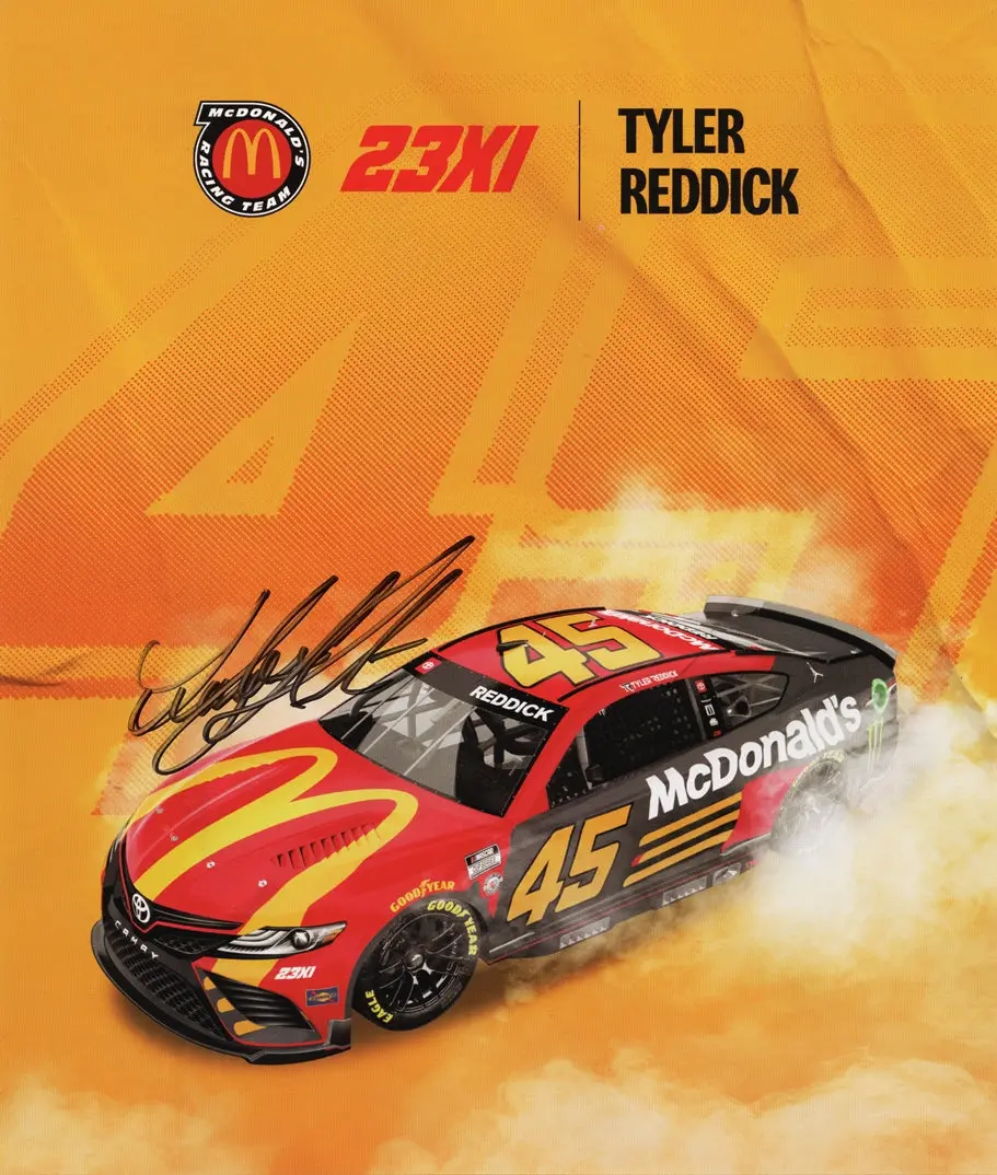 Autographed 2023 Tyler Reddick #45 Mcdonalds Toyota Team Official Hero Card (23Xi Racing) Signed 8X10 Inch Picture Nascar Photo With Coa 1