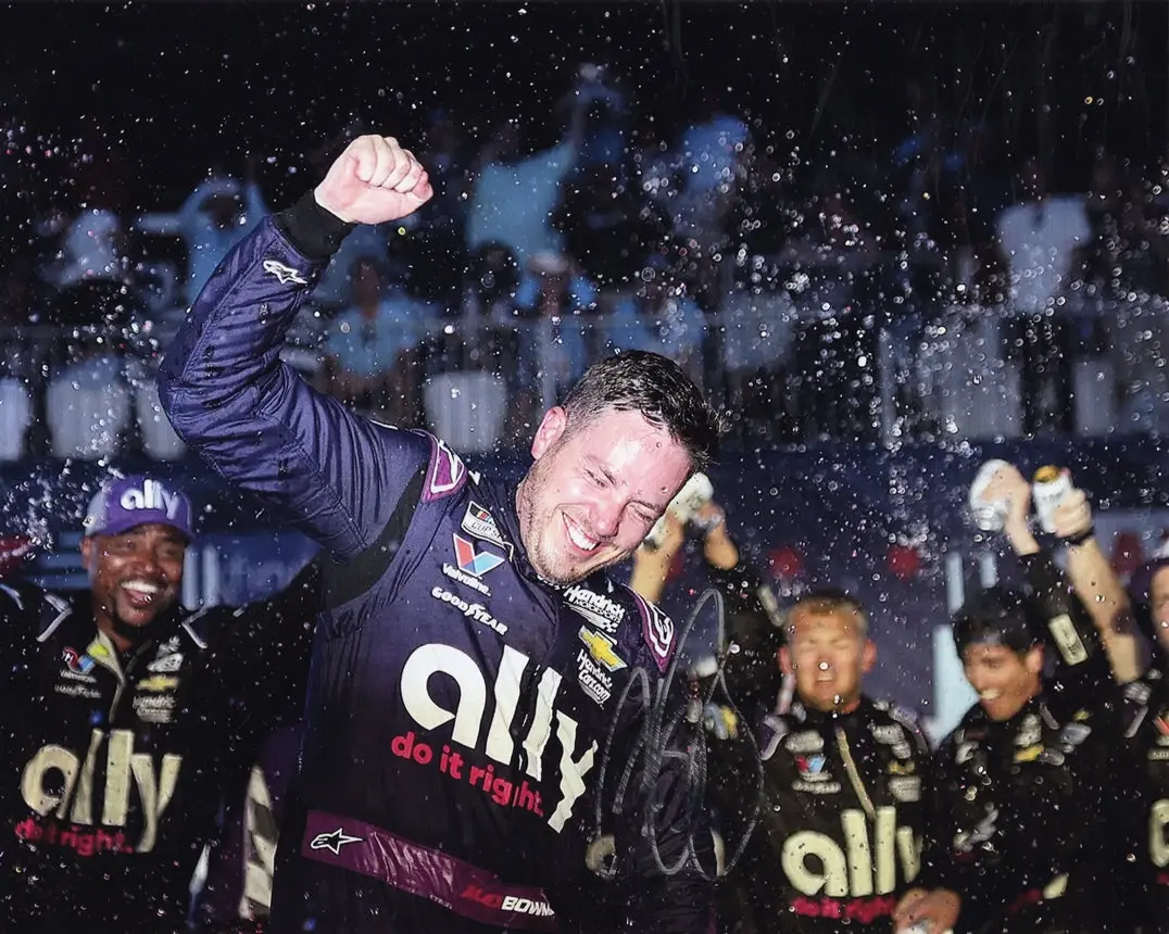 Autographed 2024 Alex Bowman #48 Ally Racing Chicago Win (Victory Lane) Signed 8X10 Inch Nascar Glossy Photo With Coa 1