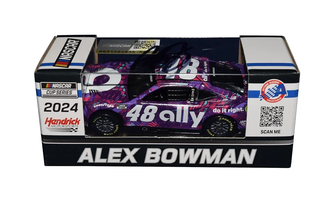 Autographed 2024 Alex Bowman #48 Ally Racing (Next Gen Camaro) Signed Action 1/64 Scale Nascar Diecast Car With Coa 1