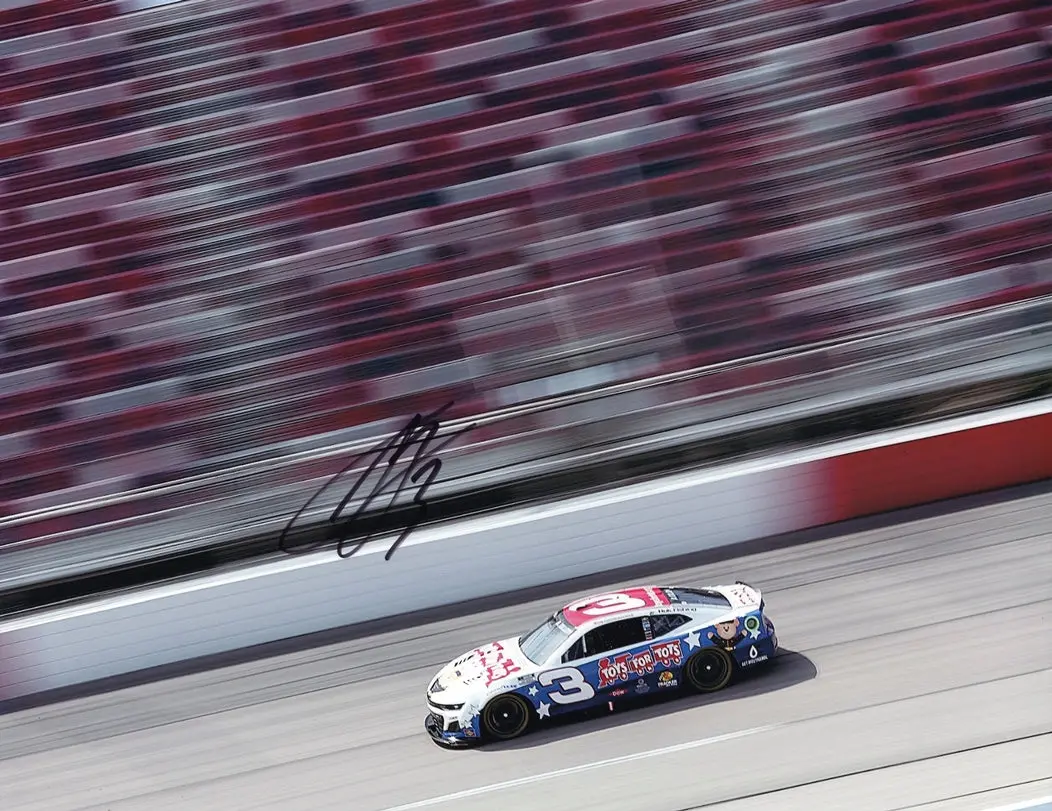 Autographed 2024 Austin Dillon #3 Toys For Tots Racing Darlington Throwback Weekend Signed 9X11 Inch Nascar Glossy Photo With Coa 1