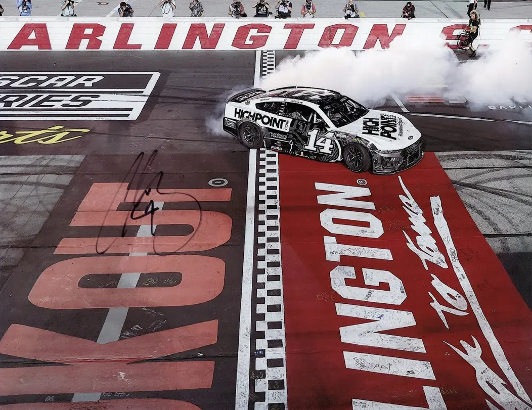 Autographed 2024 Chase Briscoe #14 High Point Racing Darlington Win Burnout (Stewart-Haas Final Season) Signed 9X11 Inch Nascar Glossy Photo With Coa 1