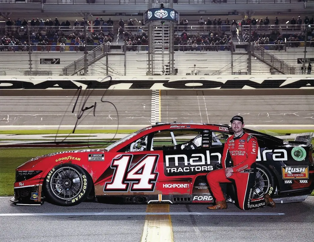 Autographed 2024 Chase Briscoe #14 Mahindra Tractors Daytona 500 Race (Stewart-Haas Final Season) Signed 9X11 Inch Nascar Glossy Photo With Coa 1