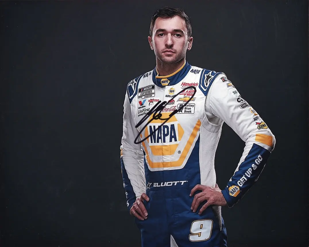 Autographed 2024 Chase Elliott #9 Napa Racing Media Day Pose Signed 8X10 Inch Nascar Glossy Photo With Coa 1