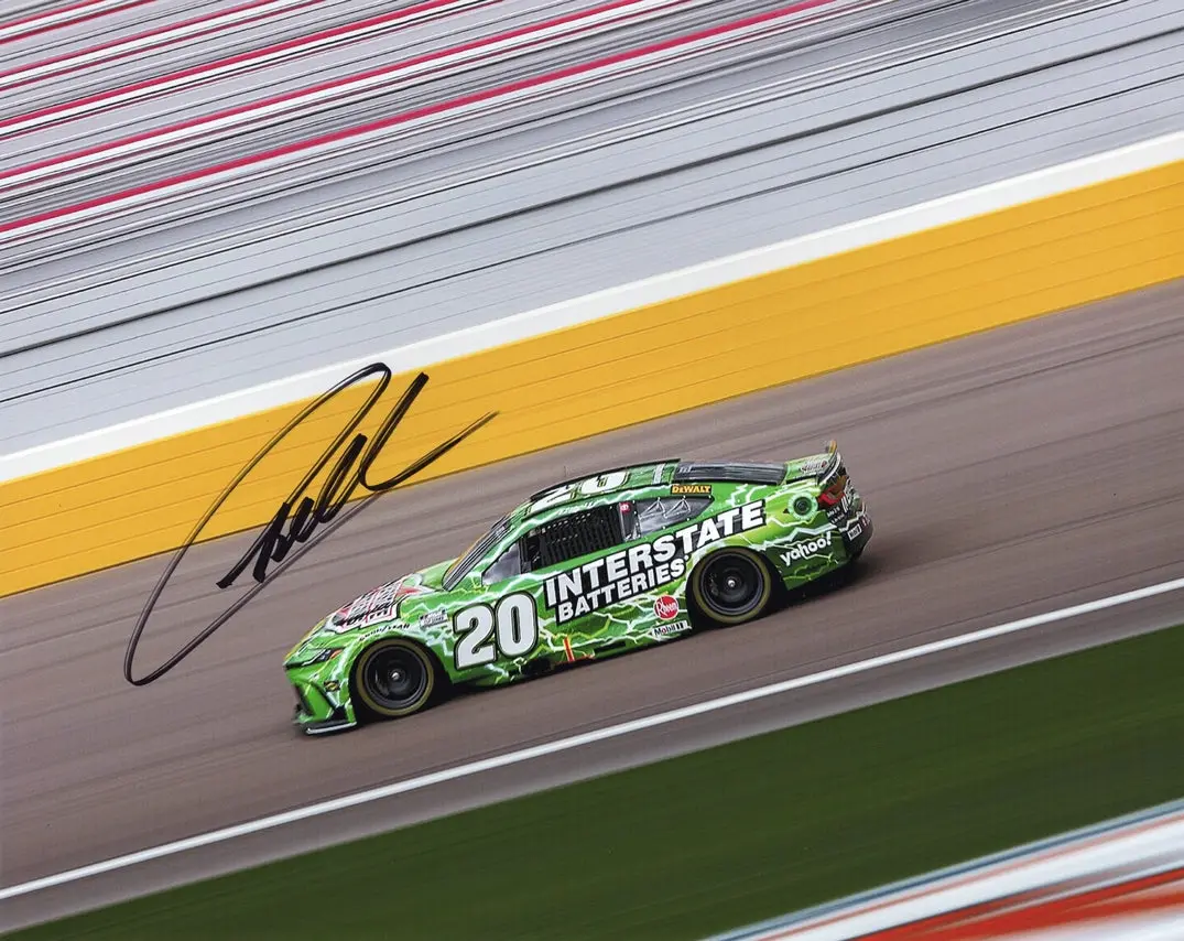 Autographed 2024 Christopher Bell #20 Interstate Batteries Las Vegas Race (Joe Gibbs Racing) Signed 8X10 Inch Nascar Glossy Photo With Coa 1