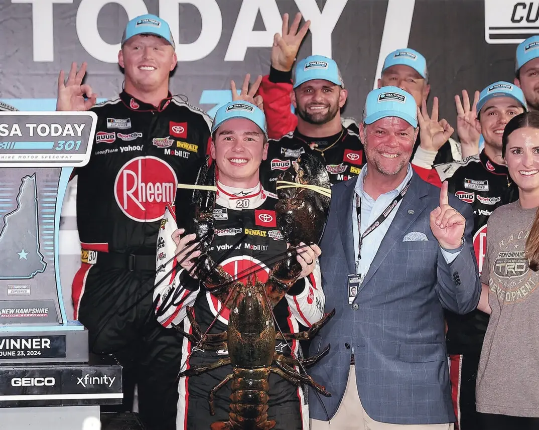 Autographed 2024 Christopher Bell #20 Rheem Racing New Hampshire Win (Victory Lane Lobster) Signed 8X10 Inch Nascar Glossy Photo With Coa 1