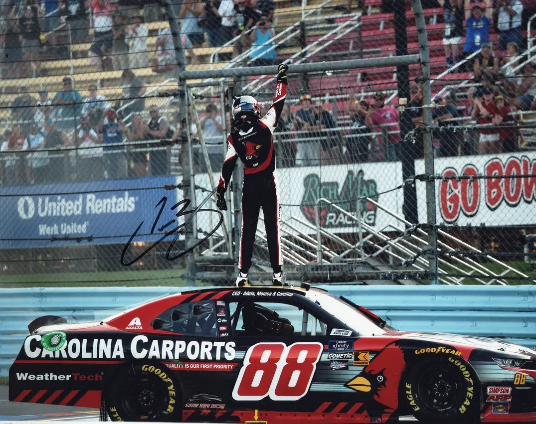 Autographed 2024 Connor Zilisch #88 Carolina Carports - Watkins Glen Win (Xfinity Series) Signed 8X10 Inch Picture Nascar Glossy Photo With Coa 1