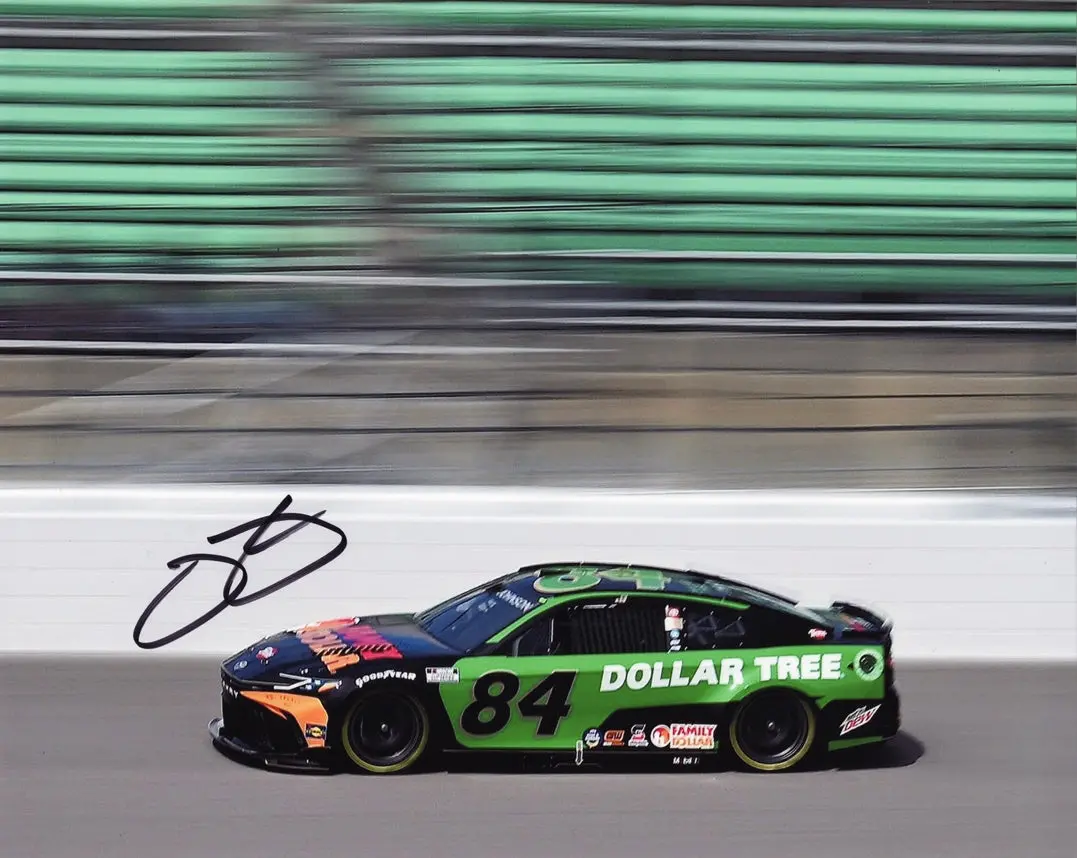 Autographed 2024 Jimmie Johnson #84 Dollar Tree / Family Dollar Car Kansas Speedway (Legacy Motor Club) Signed 8X10 Inch Nascar Glossy Photo With Coa 1