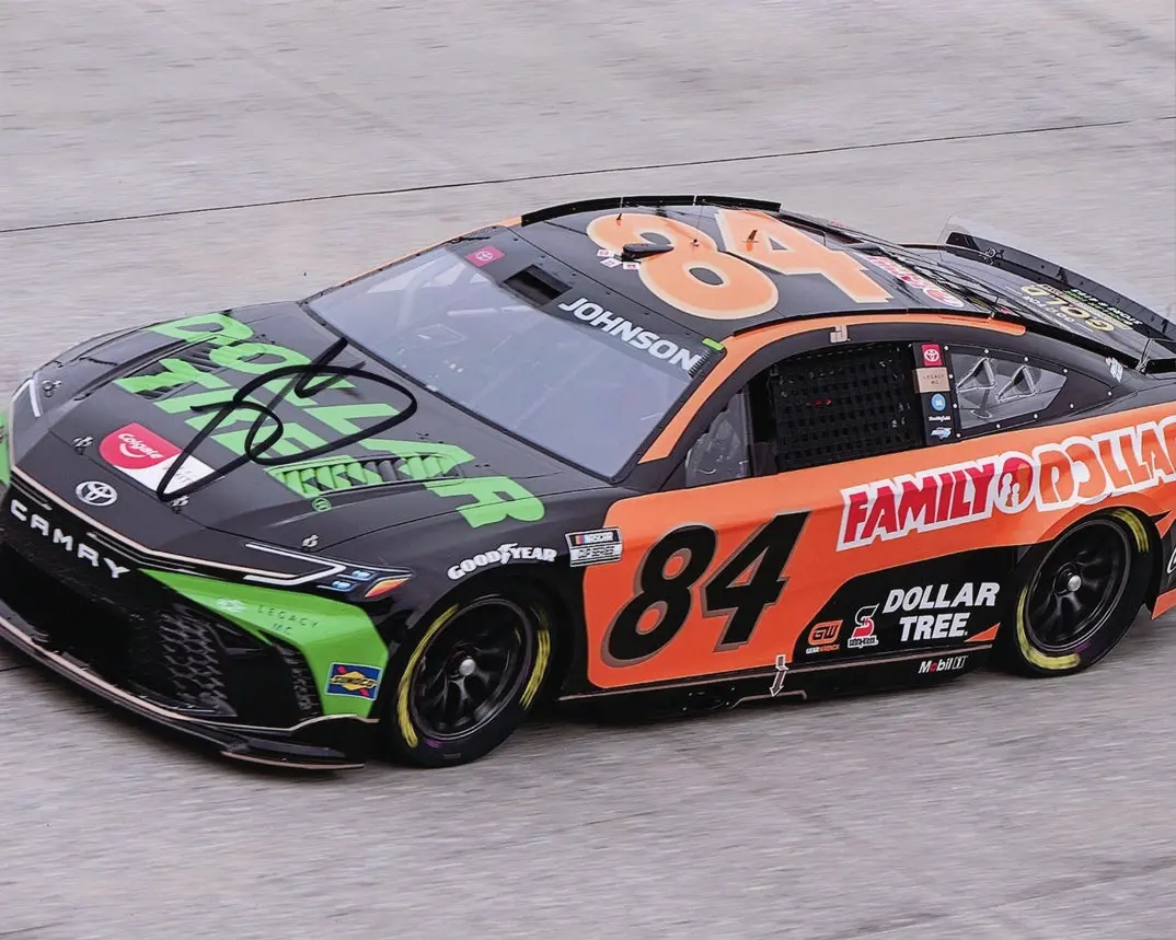 Autographed 2024 Jimmie Johnson #84 Dollar Tree / Family Dollar Racing Dover Speedway (Legacy Motor Club) Signed 8X10 Inch Nascar Glossy Photo With Coa 1