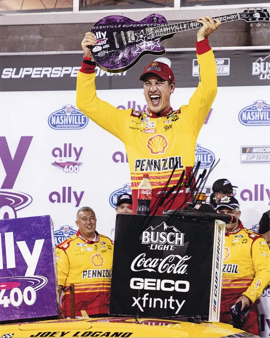 Autographed 2024 Joey Logano #22 Pennzoil Racing Nashville Win (Victory Lane Celebration) Signed 8X10 Inch Nascar Glossy Photo With Coa 1