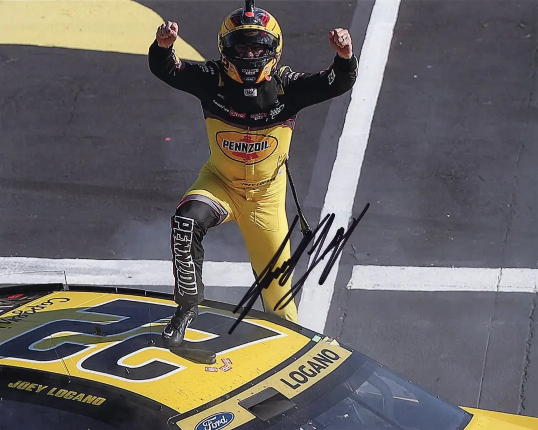 Autographed 2024 Joey Logano #22 Shell Pennzoil Racing Las Vegas Playoff Win (Victory Celebration) Championship Signed 8X10 Inch Nascar Glossy Photo With Coa 1