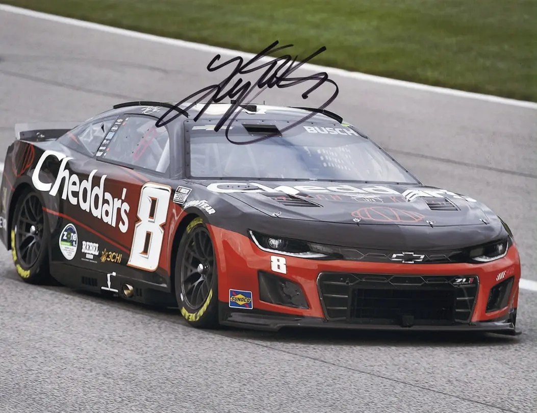 Autographed 2024 Kyle Busch #8 Cheddars Camaro Kansas Speedway (Richard Childress Racing) Signed 9X11 Inch Nascar Glossy Photo With Coa 1