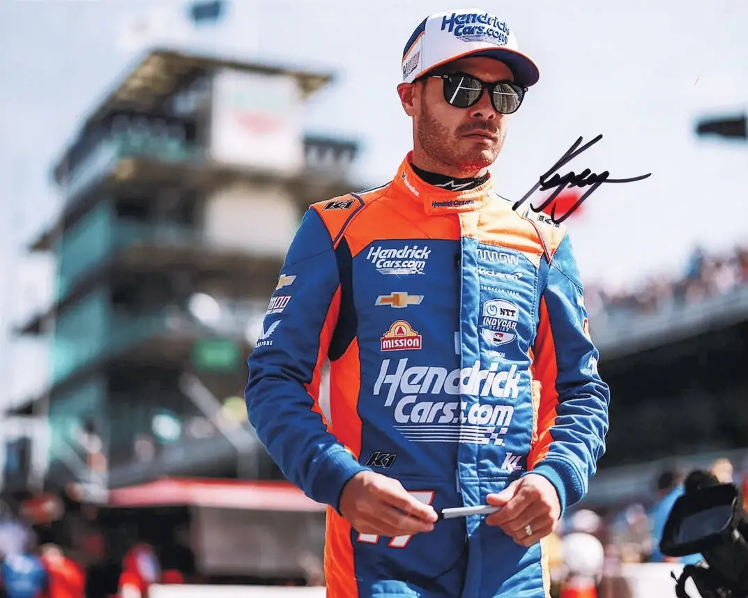 Autographed 2024 Kyle Larson #17 Hendrick Motorsports Indy 500 Race (Pit Road) Signed 8X10 Inch Nascar Glossy Photo With Coa 1