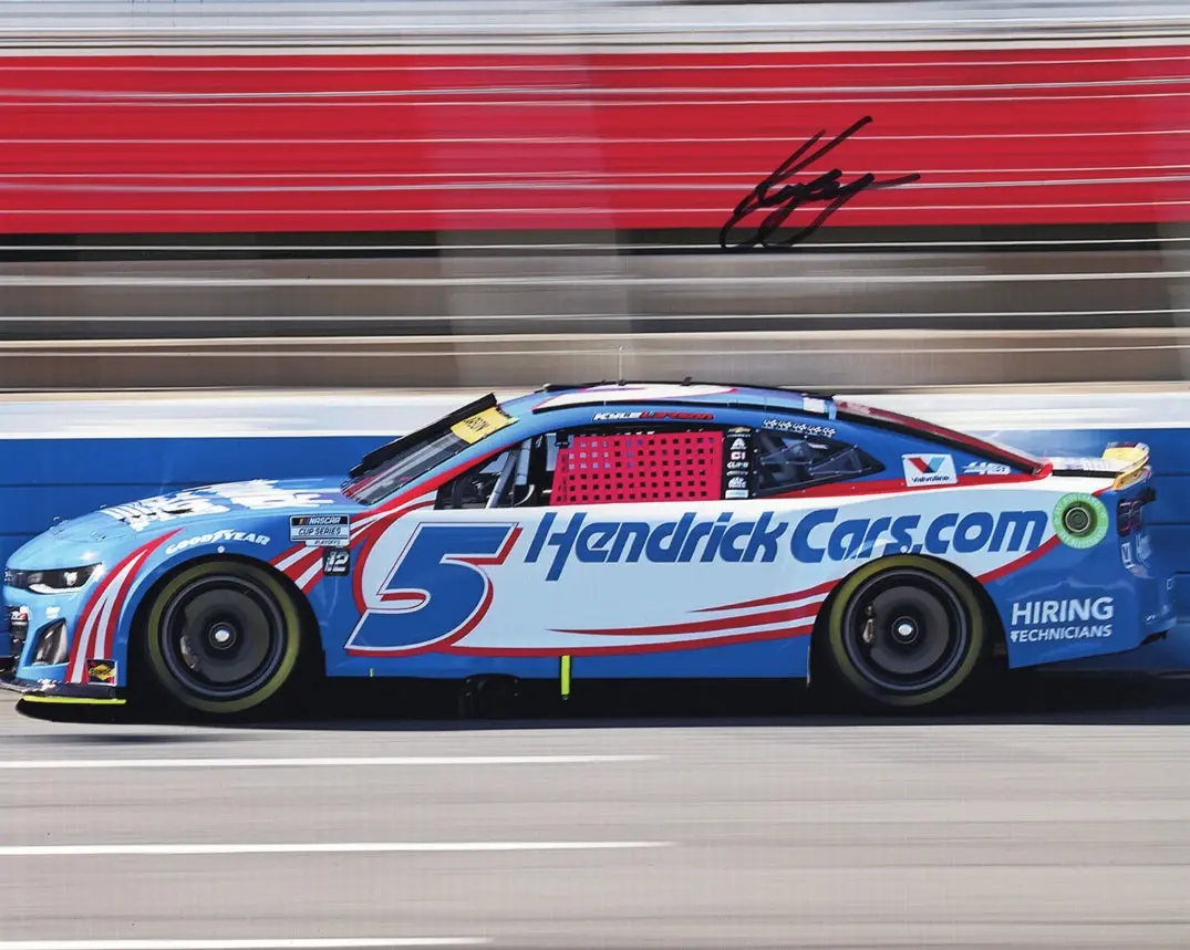 Autographed 2024 Kyle Larson #5 Hendrick Cars Racing Charlotte Roval Race (Pink Window Net) Signed 8X10 Inch Nascar Glossy Photo With Coa 1
