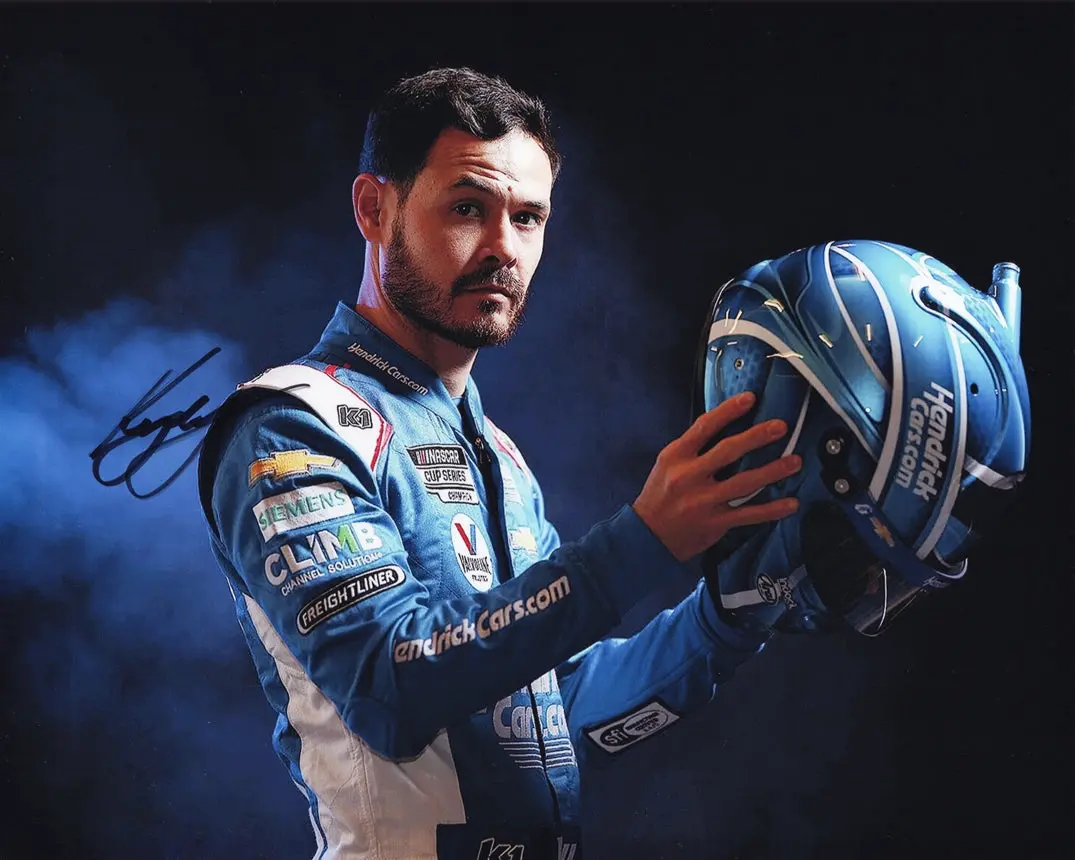 Autographed 2024 Kyle Larson #5 Hendrick Cars Racing Media Day (Race Day Helmet) Signed 8X10 Inch Nascar Glossy Photo With Coa 1