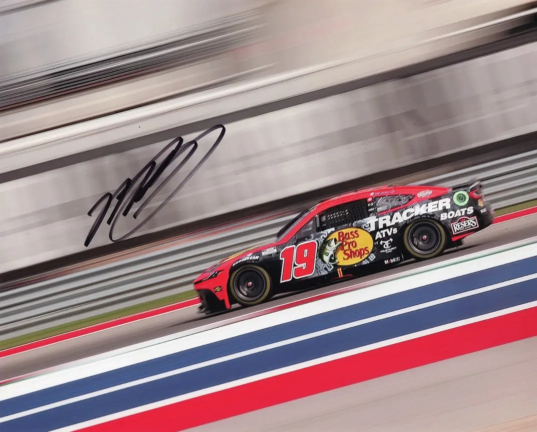 Autographed 2024 Martin Truex Jr. #19 Bass Pro Shops Patriotic Circuit Of The Americas (Final Season) Cota Race Signed 8X10 Inch Nascar Glossy Photo With Coa 1