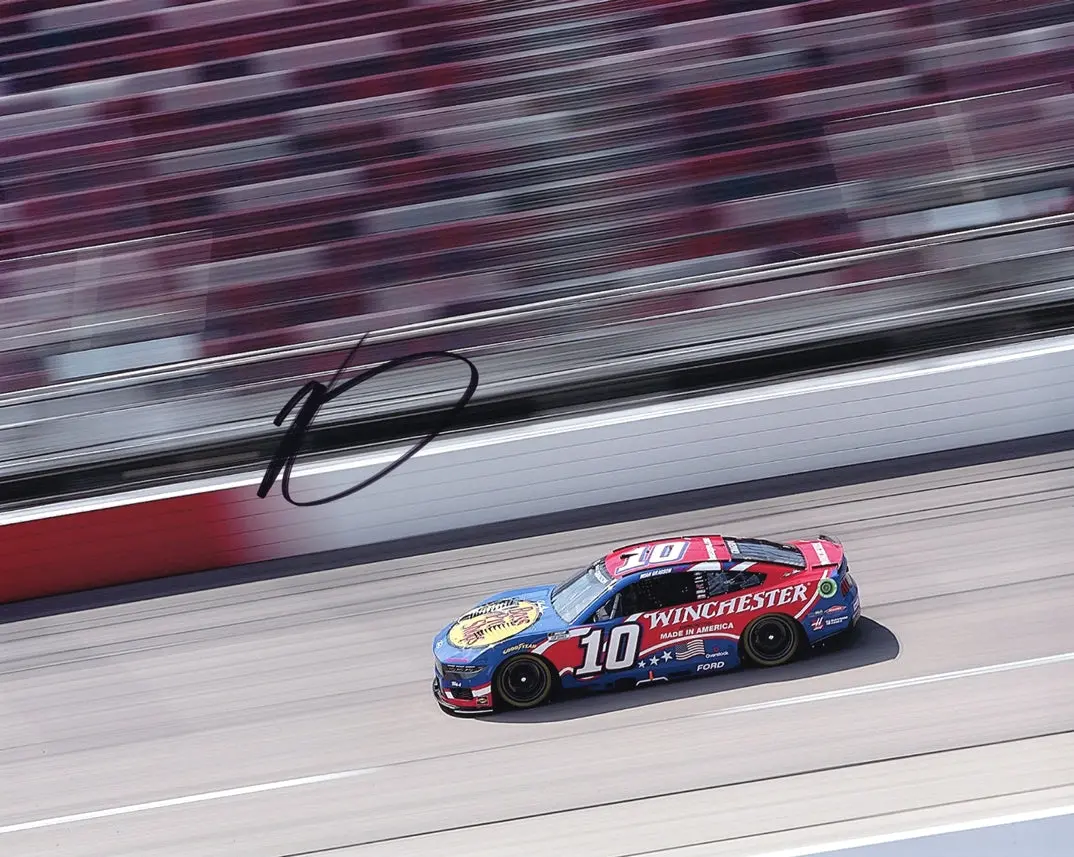 Autographed 2024 Noah Gragson #10 Winchester Patriotic Car Darlington Raceway (Southern 500) Signed 8X10 Inch Picture Nascar Glossy Photo With Coa 1