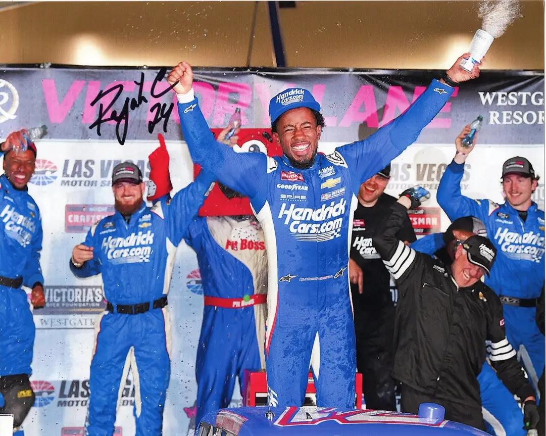 Autographed 2024 Rajah Caruth #71 Hendrick Cars Racing Las Vegas Win (Victory Lane) Signed 8X10 Inch Nascar Photo With Coa 1