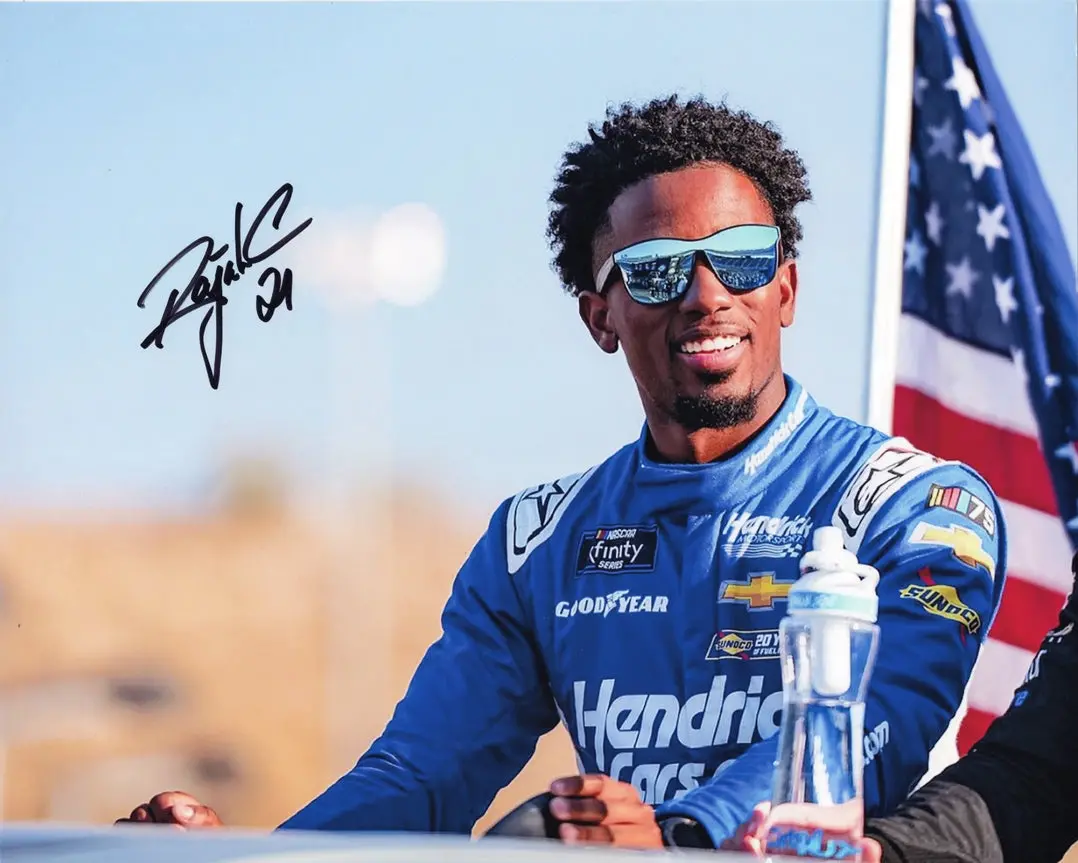 Autographed 2024 Rajah Caruth #71 Hendrick Truck Series Driver Introductions (American Flag) Signed 8X10 Inch Nascar Photo With Coa 1