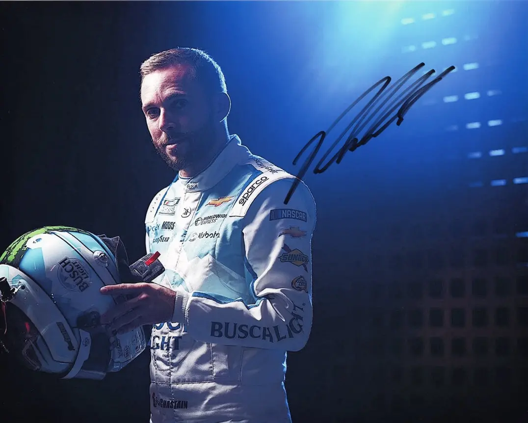 Autographed 2024 Ross Chastain #1 Busch Light Racing Media Day (Trackhouse Team) Signed 8X10 Inch Picture Nascar Glossy Photo With Coa 1