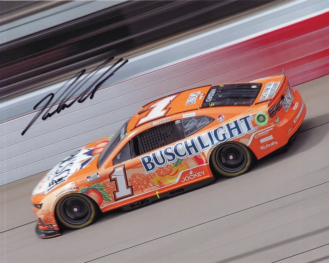 Autographed 2024 Ross Chastain #1 Busch Racing Busch Light Peach (Trackhouse Team) Signed 8X10 Inch Nascar Glossy Photo With Coa 1