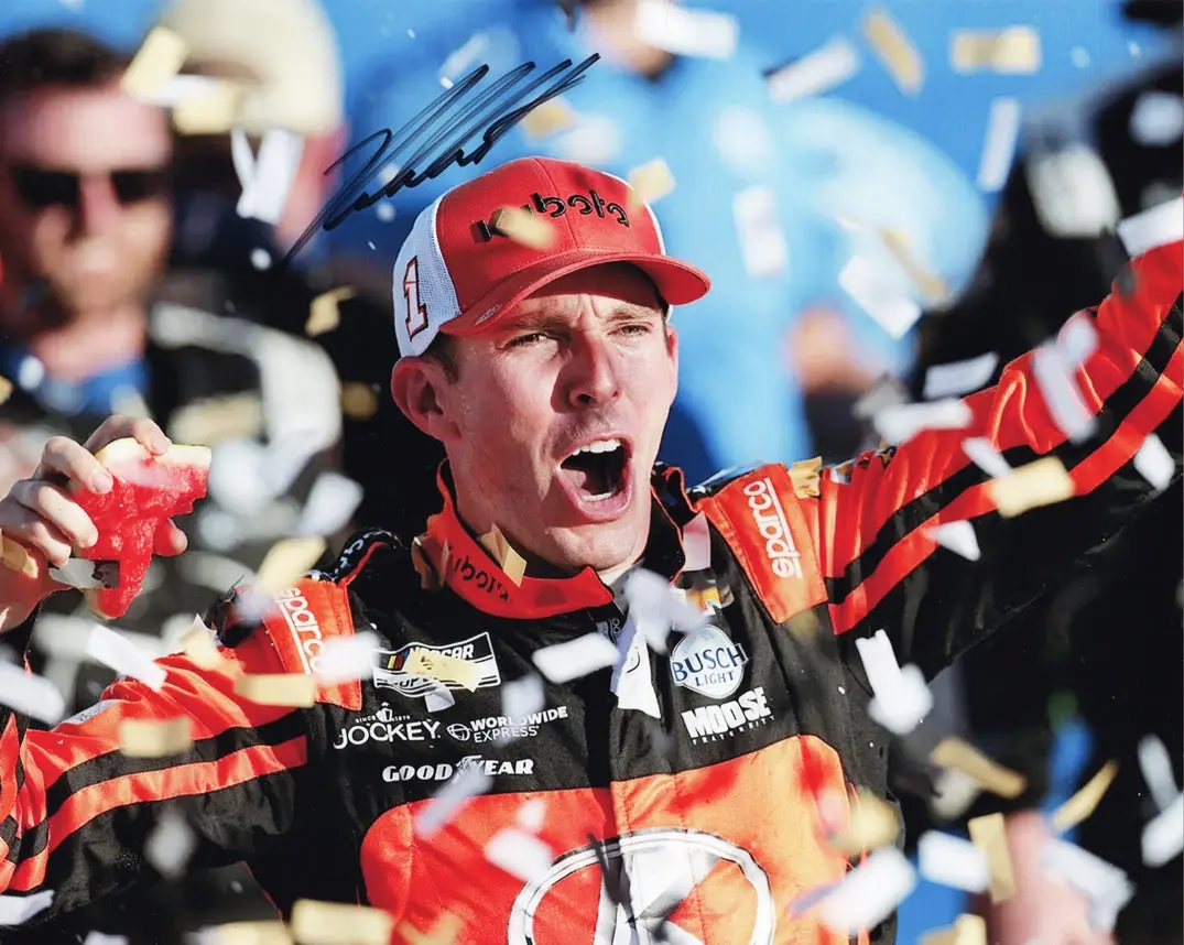 Autographed 2024 Ross Chastain #1 Kubota Racing Kansas Playoff Win (Victory Lane Confetti) Signed 8X10 Inch Nascar Glossy Photo With Coa 1