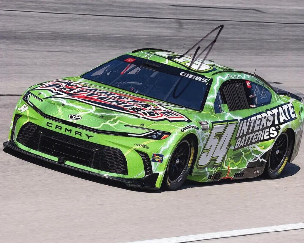 Autographed 2024 Ty Gibbs #54 Interstate Batteries Toyota Texas Motor Speedway (Joe Gibbs Racing) Signed 8X10 Inch Nascar Glossy Photo With Coa 1