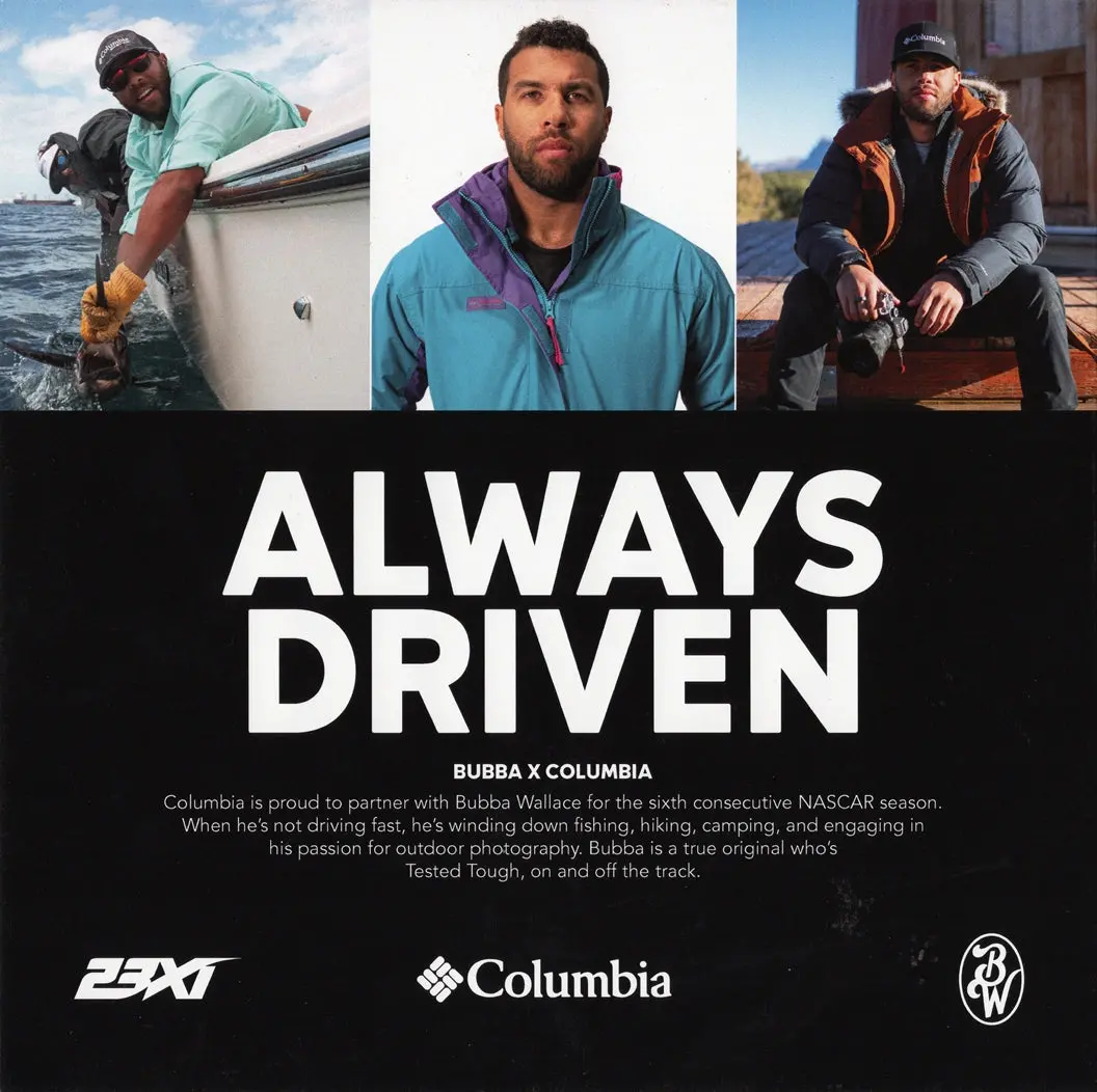 Autographed 2025 Bubba Wallace #23 Columbia Team Official Hero Card (23Xi Racing) Signed Picture Nascar Photo With Coa 2